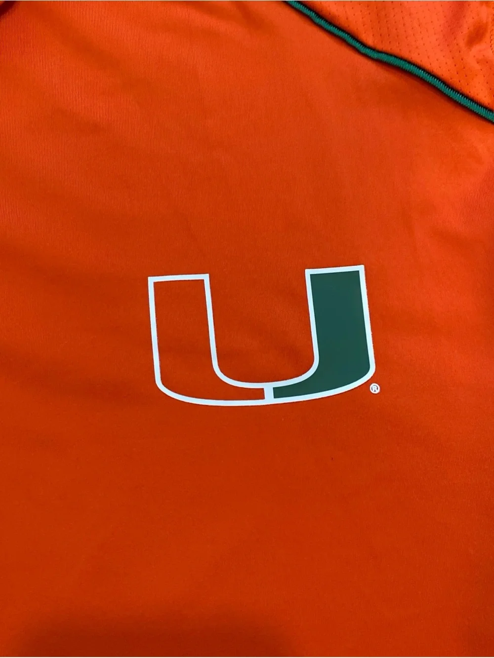 adidas University of Miami Polo Shirt Mens XL Coaches Sideline Team Issue Orange